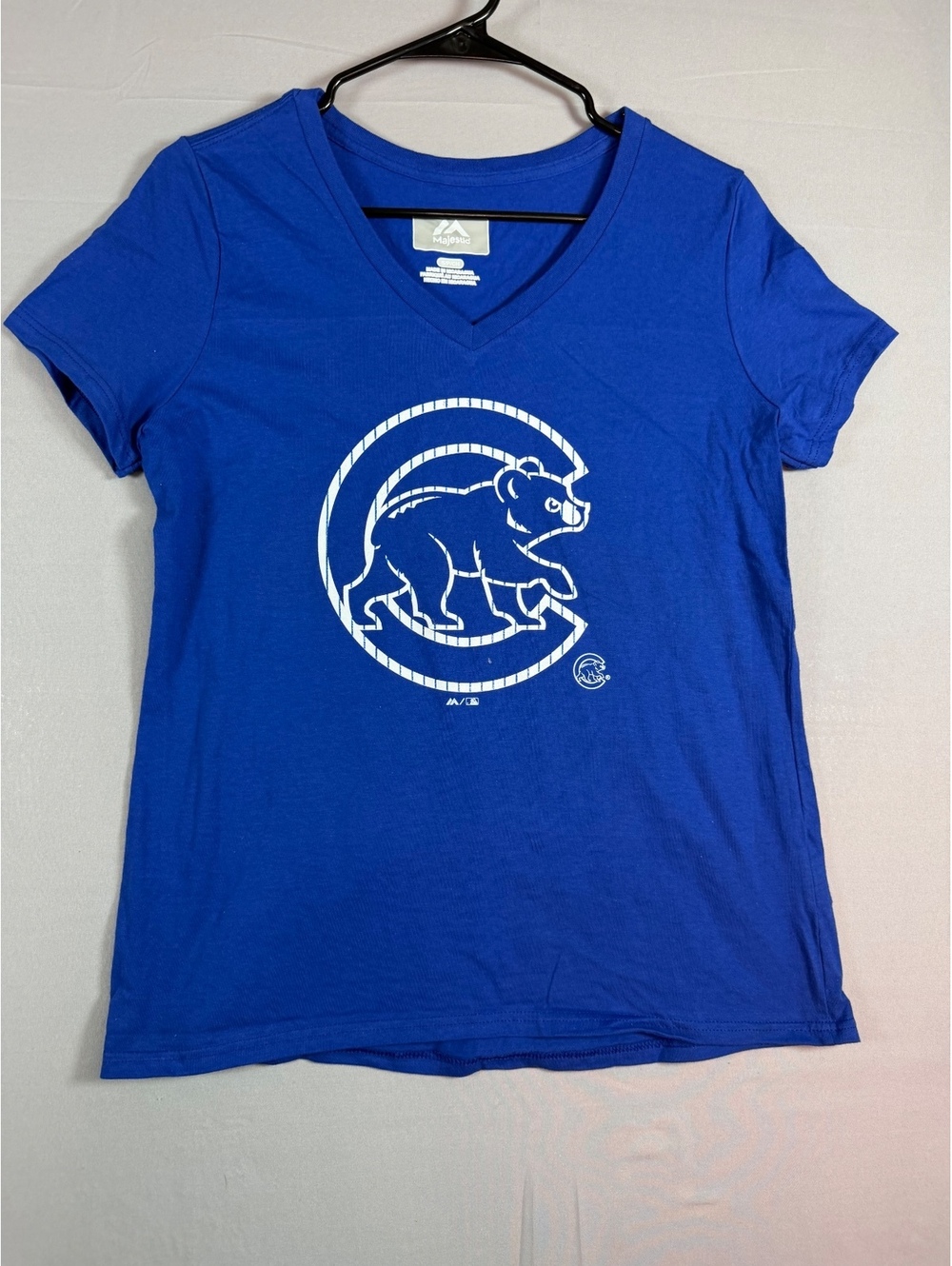 Majestic Chicago Cubs MLB Baseball Blue V-Neck T-Shirt